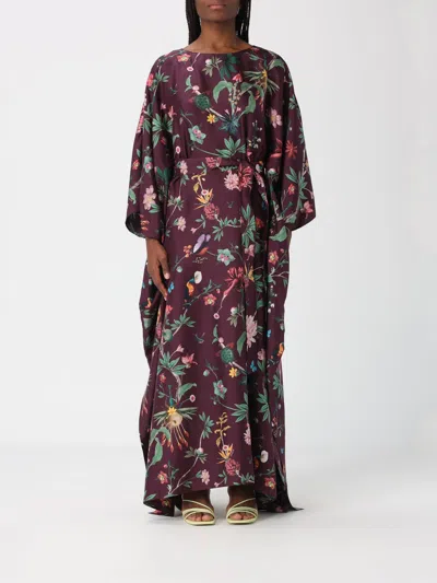La Doublej Square Floral Maxi Dress In Purple