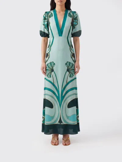LA DOUBLEJ LA DOUBLEJ MARLENE LONG DRESS IN PRINTED SILK,I49955012