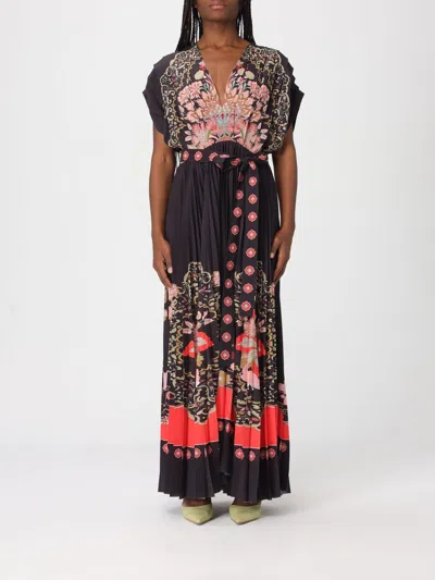 La Doublej Belted Pleated Printed Crepe De Chine Maxi Dress In Multi