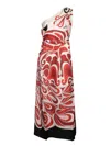 La Doublej Roy One-shoulder Printed Silk-twill Maxi Dress In Multi