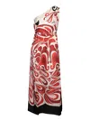 La Doublej Roy One-shoulder Printed Silk-twill Maxi Dress In Multi
