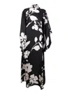 La Doublej Magnifico Silk Kimono-sleeve Maxi Dress In Black