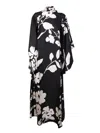 La Doublej Magnifico Silk Kimono-sleeve Maxi Dress In Black