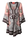 La Doublej 'magnifico' Multicolor Dress With All-over Graphic Print In Pink