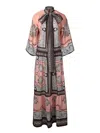 La Doublej La Double J Maxi Silk Dress With Bow-detail In Pink
