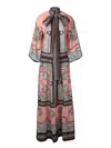 La Doublej La Double J Maxi Silk Dress With Bow-detail In Pink