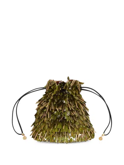 La Doublej Dustbag Pochette Embroidered In Black