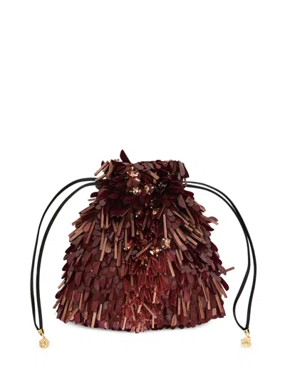La Doublej Dustbag Pochette Embroidered In White