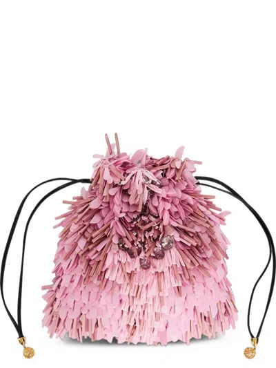 La Doublej Dustbag Pochette Embroidered In Pattern