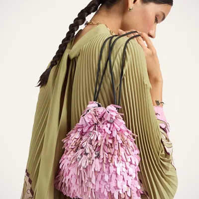 La Doublej Dustbag Pochette In Solid Pink