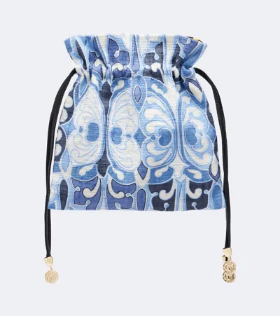 La Doublej Dustbag Printed Pouch In Blue