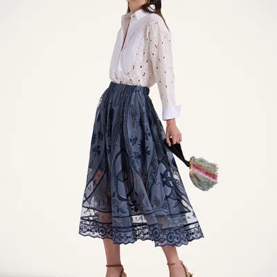 La Doublej Dutchess Skirt In Starlight Navy