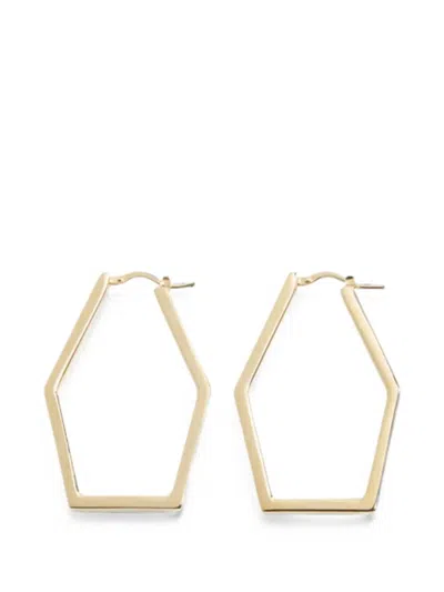 La Doublej Earrings Metallic Portal Hoops In Gold