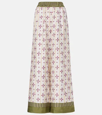 LA DOUBLEJ ECLIPSE PLACÉE SILK PALAZZO PANTS