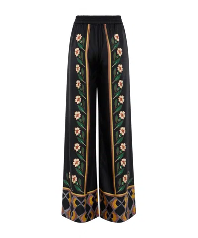 La Doublej Elastic Waist Casual Pants In Black