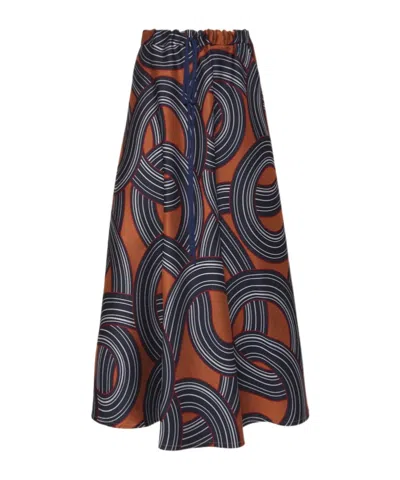 LA DOUBLEJ JACQUARD MIDI SKIRT