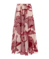 La Doublej Silk Blend Drawstring Skirt In Pink