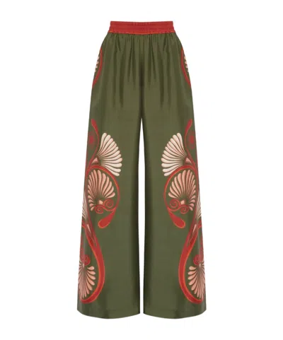 LA DOUBLEJ ELASTIC WAIST WIDE-LEG PANTS