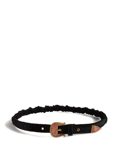 La Doublej Elasticated Cotton-blend Belt In Black