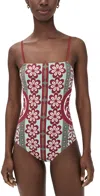 La Doublej Elle Floral-print Swimsuit