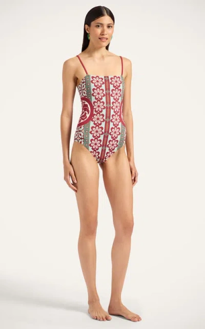 LA DOUBLEJ LA DOUBLEJ ELLE SWIMSUIT PAGODA PLACÉE RUST