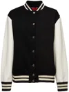 La Doublej Embroidered Varsity Bomber In Black
