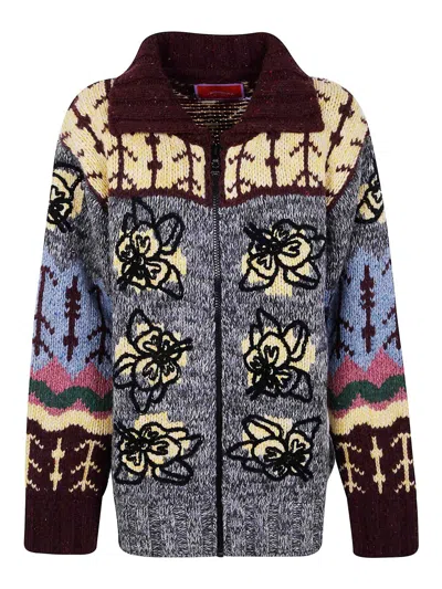 La Doublej Embroidered Chalet Cardigan In Multi