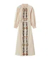 La Doublej Embroidered Ruffle-trimmed Dress In Brown