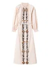La Doublej La Double J Embroidered Cerere Cotton-poplin Midi Shirt Dress In Pink