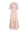 La Doublej San Pietro Tiered Embroidered Voile Maxi Shirt Dress In White