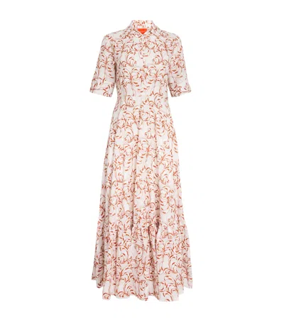 La Doublej Embroidered San Pietro Maxi Dress In White