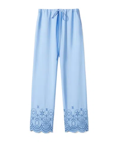La Doublej Embroidered Trousers In Brown