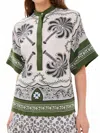 La Doublej Estelle Blouse In Mirage Placée Green
