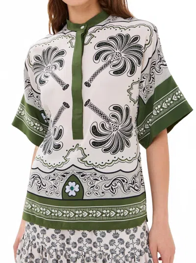 La Doublej Estelle Blouse In Mirage Placée Green