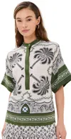 La Doublej La Double J Multicolored Silk Shirt With Relaxed Fit In Mirage Placee
