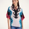 La Doublej X Estelle Blouse Pacific Placee Shirt In Pacific Placée Blue Petrol