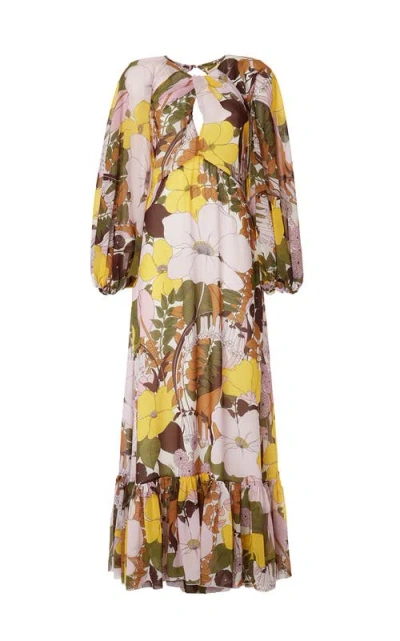La Doublej Bellini Dress In Big Flower Rose Pink