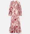 La Doublej Eve-ning Floral Silk-blend Gown In Pink