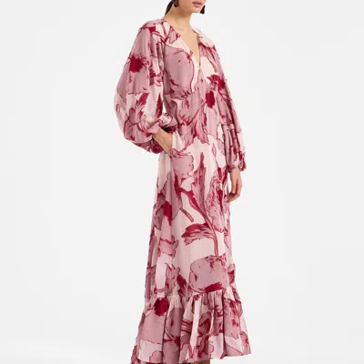 La Doublej Eve-ning V Dress In Sylph Fil Coupé Pink