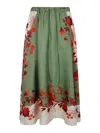 La Doublej Silk Drawstring Skirt In White