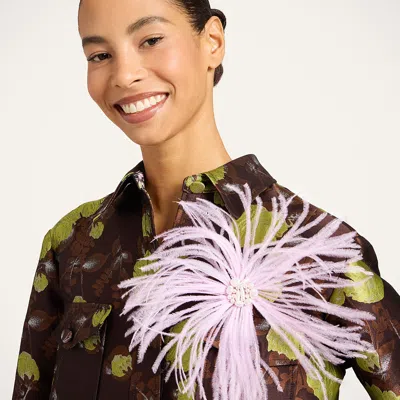 La Doublej Feather Pin In Ostrich Feathers