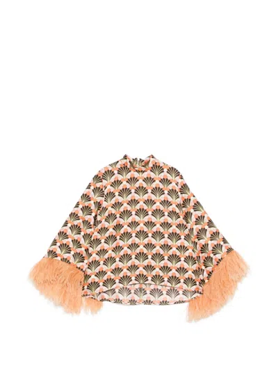 LA DOUBLEJ FEATHER PRINTED TOP