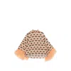 La Doublej Make An Exit Feather-trimmed Printed Silk-twill Top In Orange