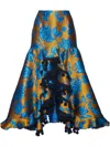 La Doublej Feria Asymmetric Jacquard Skirt In Yellow