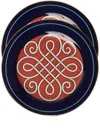 La Doublej Filigree-print Porcelain Dessert Plates (set Of Two) In Blue