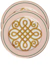 La Doublej Filigree-print Porcelain Dessert Plates (set Of Two) In Pink