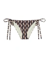 La Doublej Fish-print Bikini Bottom In Black