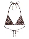La Doublej Fish-print Triangle Bikini Top In Black