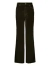 La Doublej Flared Cotton Trousers In Green