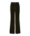 La Doublej Flared Cotton Trousers In Green